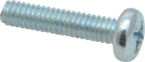 Value Collection - #12-24 UNC, 1" Length Under Head Phillips Drive Machine Screw - Pan Head, Grade 2 Steel, Zinc-Plated Finish, Without Washer - USA Tool & Supply
