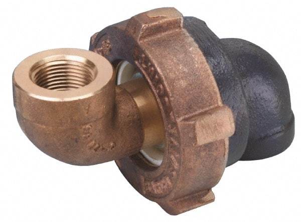 Barco - 3-1/2" Pipe, 3-1/2" Flange Thickness, 90° Casing, 90° Ball Swivel Joint - Bronze Ball & Nut with Iron Body, 340 psi Water, 240 psi Steam, Size Code 16, NPT Ends - USA Tool & Supply