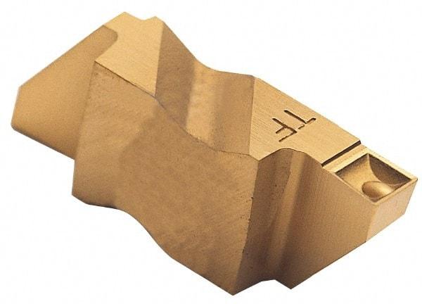 Tool-Flo - 4250FLG Grade GP3, 1/4" Cutting Width Carbide Grooving Insert - 6.35mm Max Depth of Cut, Right Hand, 0.02 to 0.025" Corner Radius, TiN Finish - USA Tool & Supply