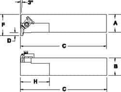 Tool-Flo - External Thread, Right Hand Cut, 3/4" Shank Width x 3/4" Shank Height Indexable Threading Toolholder - 4-1/2" OAL, FL 2L Insert Compatibility, FLE Toolholder, Series FLER - USA Tool & Supply