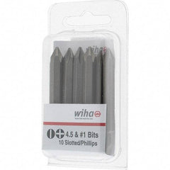 Wiha - 1/4" Drive, #1 Reversible Phillips/Slotted Screwdriver Bit - 2-3/8" OAL - USA Tool & Supply