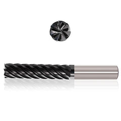 5/8″ Dia. × 5/8″ Shank × 3″ DOC × 6″ OAL, Sistral, 7 Flute, Variable Helix, Straight, External, Square, Solid End Mill - Exact Industrial Supply