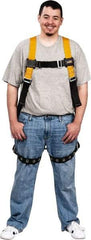 Miller - 400 Lb Capacity, Size Universal, Full Body Construction Safety Harness - Polyester, Tongue Leg Strap, Mating Chest Strap, Yellow/Black - USA Tool & Supply