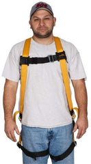 Miller - 400 Lb Capacity, Size Universal, Full Body Construction Safety Harness - Polyester, Mating Leg Strap, Mating Chest Strap, Yellow/Black - USA Tool & Supply