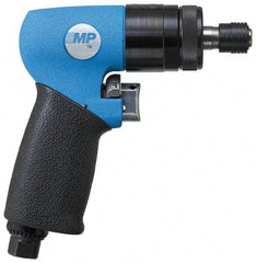 Master Power - 1/4" Bit Holder, 1,100 RPM, Pistol Grip Handle Air Screwdriver - 85 (Soft Pull) & 120 (Hard Slam) In/Lb Torque, 22 CFM - USA Tool & Supply