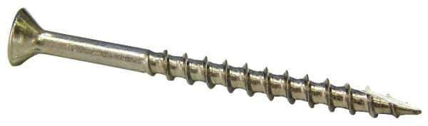 Value Collection - #8 Flat Head, Square Drive Stainless Steel Deck Screw - 1" OAL, Grade 305, Type 17 Point - USA Tool & Supply