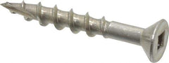 Value Collection - #8 Flat Head, Square Drive Stainless Steel Deck Screw - 1-1/4" OAL, Grade 305, Type 17 Point - USA Tool & Supply