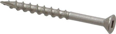 Value Collection - #8 Flat Head, Square Drive Stainless Steel Deck Screw - 2" OAL, Grade 305, Type 17 Point - USA Tool & Supply