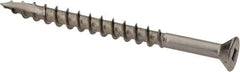 Value Collection - #10 Flat Head, Square Drive Stainless Steel Deck Screw - 2-1/2" OAL, Grade 305, Type 17 Point - USA Tool & Supply