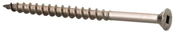 Value Collection - #10 Flat Head, Square Drive Stainless Steel Deck Screw - 3" OAL, Grade 305, Type 17 Point - USA Tool & Supply