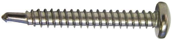 Value Collection - #12, Pan Head, Phillips Drive, 3/4" Length Under Head, #3 Point, Self Drilling Screw - Grade 410 Stainless Steel - USA Tool & Supply