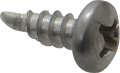 Value Collection - #6, Pan Head, Phillips Drive, 3/8" Length Under Head, #2 Point, Self Drilling Screw - Grade 410 Stainless Steel - USA Tool & Supply