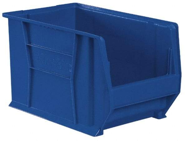 Akro-Mils - 200 Lb. Load Capacity, 20" Deep, Blue Polymer Hopper Stacking Bin - 6" High x 12-3/8" Wide x 20" Long - USA Tool & Supply