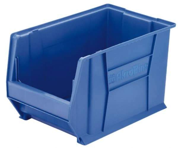 Akro-Mils - 300 Lb. Load Capacity, 20" Deep, Yellow Polymer Hopper Stacking Bin - 12" High x 18-3/8" Wide x 20" Long - USA Tool & Supply