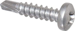 Value Collection - #6, Pan Head, Phillips Drive, 5/8" Length Under Head, #2 Point, Self Drilling Screw - Grade 410 Stainless Steel - USA Tool & Supply