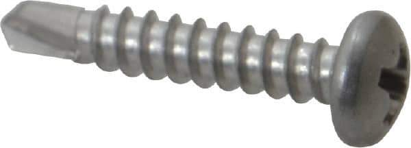 Value Collection - #6, Pan Head, Phillips Drive, 3/4" Length Under Head, #2 Point, Self Drilling Screw - Grade 410 Stainless Steel - USA Tool & Supply