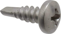 Value Collection - #8, Pan Head, Phillips Drive, 1/2" Length Under Head, #2 Point, Self Drilling Screw - Grade 410 Stainless Steel - USA Tool & Supply