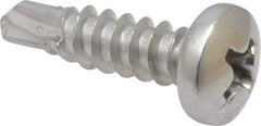 Value Collection - #8, Pan Head, Phillips Drive, 5/8" Length Under Head, #2 Point, Self Drilling Screw - Grade 410 Stainless Steel - USA Tool & Supply