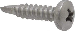 Value Collection - #8, Pan Head, Phillips Drive, 3/4" Length Under Head, #2 Point, Self Drilling Screw - Grade 410 Stainless Steel - USA Tool & Supply