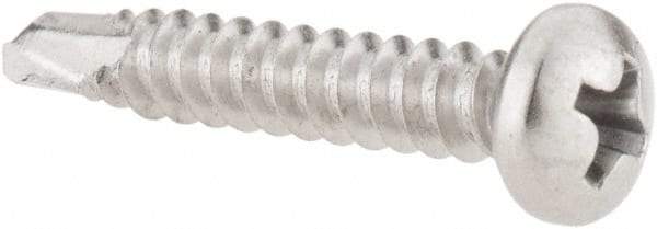 Value Collection - #8, Pan Head, Phillips Drive, 1" Length Under Head, #2 Point, Self Drilling Screw - Grade 410 Stainless Steel - USA Tool & Supply