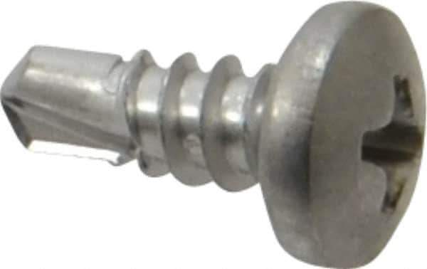 Value Collection - #10, Pan Head, Phillips Drive, 1/2" Length Under Head, #2 Point, Self Drilling Screw - Grade 410 Stainless Steel - USA Tool & Supply