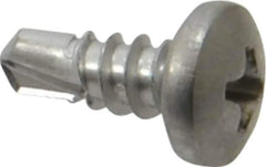 Value Collection - #10, Pan Head, Phillips Drive, 1/2" Length Under Head, #2 Point, Self Drilling Screw - Grade 410 Stainless Steel - USA Tool & Supply