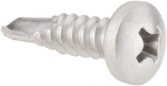 Value Collection - #10, Pan Head, Phillips Drive, 3/4" Length Under Head, #3 Point, Self Drilling Screw - Grade 410 Stainless Steel - USA Tool & Supply