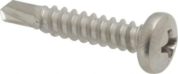 Value Collection - #10, Pan Head, Phillips Drive, 1" Length Under Head, #3 Point, Self Drilling Screw - Grade 410 Stainless Steel - USA Tool & Supply