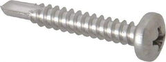 Value Collection - #10, Pan Head, Phillips Drive, 1-1/4" Length Under Head, #3 Point, Self Drilling Screw - Grade 410 Stainless Steel - USA Tool & Supply