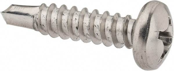 Value Collection - #12, Pan Head, Phillips Drive, 1" Length Under Head, #3 Point, Self Drilling Screw - Grade 410 Stainless Steel - USA Tool & Supply