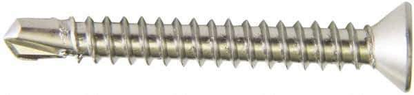 Value Collection - #14, Flat Head, Phillips Drive, 1-1/4" OAL, #3 Point, Self Drilling Screw - Grade 410 Stainless Steel - USA Tool & Supply