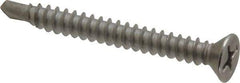 Value Collection - #8, Flat Head, Phillips Drive, 1-1/2" OAL, #2 Point, Self Drilling Screw - Grade 410 Stainless Steel - USA Tool & Supply