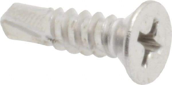 Value Collection - #10, Flat Head, Phillips Drive, 3/4" OAL, #3 Point, Self Drilling Screw - Grade 410 Stainless Steel - USA Tool & Supply