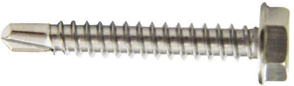 Value Collection - #14, Hex Washer Head, Hex Drive, 2-1/2" Length Under Head, #3 Point, Self Drilling Screw - Grade 410 Stainless Steel - USA Tool & Supply