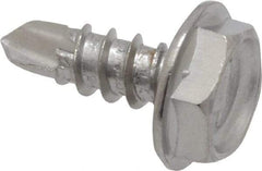 Value Collection - #6, Hex Washer Head, Hex Drive, 3/8" Length Under Head, #2 Point, Self Drilling Screw - Grade 410 Stainless Steel - USA Tool & Supply