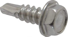 Value Collection - #8, Hex Washer Head, Hex Drive, 1/2" Length Under Head, #2 Point, Self Drilling Screw - Grade 410 Stainless Steel - USA Tool & Supply