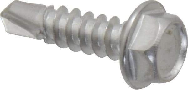 Value Collection - #8, Hex Washer Head, Hex Drive, 5/8" Length Under Head, #2 Point, Self Drilling Screw - Grade 410 Stainless Steel - USA Tool & Supply