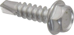 Value Collection - #8, Hex Washer Head, Hex Drive, 5/8" Length Under Head, #2 Point, Self Drilling Screw - Grade 410 Stainless Steel - USA Tool & Supply