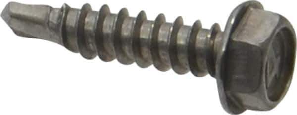 Value Collection - #8, Hex Washer Head, Hex Drive, 3/4" Length Under Head, #2 Point, Self Drilling Screw - Grade 410 Stainless Steel - USA Tool & Supply