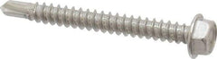 Value Collection - #8, Hex Washer Head, Hex Drive, 1-1/2" Length Under Head, #2 Point, Self Drilling Screw - Grade 410 Stainless Steel - USA Tool & Supply