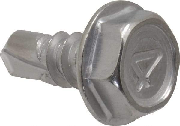 Value Collection - #10, Hex Washer Head, Hex Drive, 1/2" Length Under Head, #2 Point, Self Drilling Screw - Grade 410 Stainless Steel - USA Tool & Supply