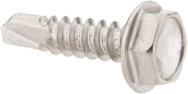 Value Collection - #10, Hex Washer Head, Hex Drive, 3/4" Length Under Head, #3 Point, Self Drilling Screw - Grade 410 Stainless Steel - USA Tool & Supply