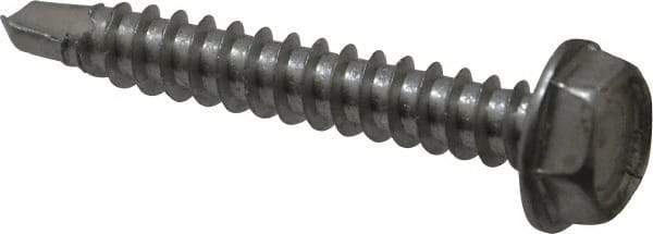 Value Collection - #10, Hex Washer Head, Hex Drive, 1-1/4" Length Under Head, #3 Point, Self Drilling Screw - Grade 410 Stainless Steel - USA Tool & Supply