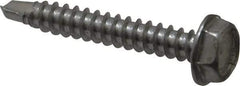 Value Collection - #10, Hex Washer Head, Hex Drive, 1-1/4" Length Under Head, #3 Point, Self Drilling Screw - Grade 410 Stainless Steel - USA Tool & Supply