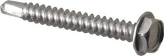 Value Collection - #10, Hex Washer Head, Hex Drive, 1-1/2" Length Under Head, #3 Point, Self Drilling Screw - Grade 410 Stainless Steel - USA Tool & Supply