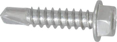 Value Collection - #12, Hex Washer Head, Hex Drive, 1" Length Under Head, #3 Point, Self Drilling Screw - Grade 410 Stainless Steel - USA Tool & Supply