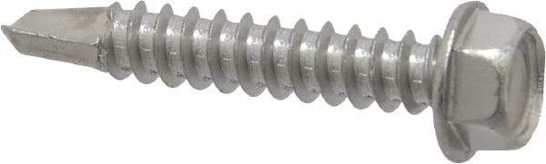 Value Collection - #12, Hex Washer Head, Hex Drive, 1-1/4" Length Under Head, #3 Point, Self Drilling Screw - Grade 410 Stainless Steel - USA Tool & Supply