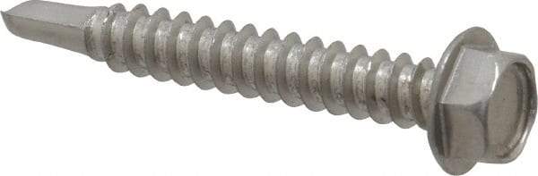 Value Collection - #12, Hex Washer Head, Hex Drive, 1-1/2" Length Under Head, #3 Point, Self Drilling Screw - Grade 410 Stainless Steel - USA Tool & Supply