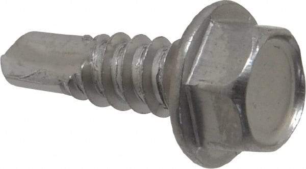 Value Collection - #14, Hex Washer Head, Hex Drive, 3/4" Length Under Head, #3 Point, Self Drilling Screw - Grade 410 Stainless Steel - USA Tool & Supply