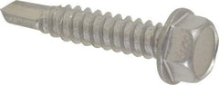 Value Collection - #14, Hex Washer Head, Hex Drive, 1-1/4" Length Under Head, #3 Point, Self Drilling Screw - Grade 410 Stainless Steel - USA Tool & Supply